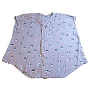 Torrid Plus Size 3 28W Cat Shirt Dusky Pink Sleeveless Pullover #531C